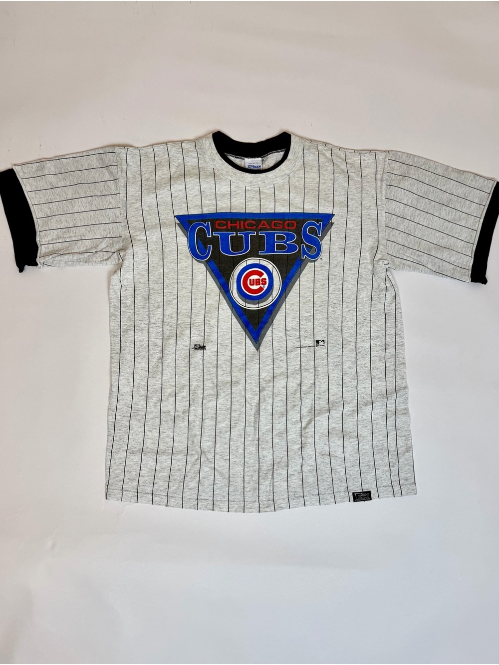 Vintage 90s Chicago Cubs Salem Sportswear Striped MLB Graphic T-Shirt Large